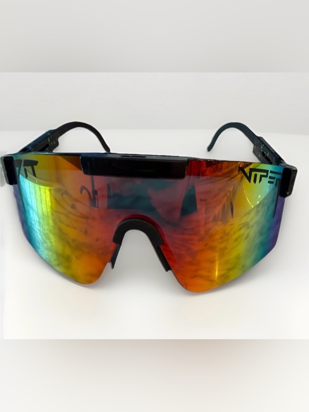 PIT VIPER POLARIZED Sunglasses Black Splatter/Rainbow Mirror 2000